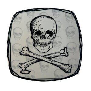 Coventry Skull & Cross Bones Plates Halloween White & Black Gothic Punk Emo Home